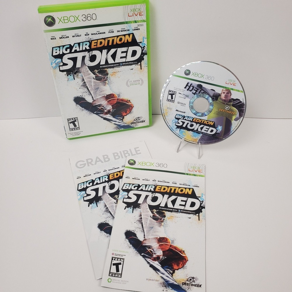 Stoked Big Air Edition (Microsoft Xbox 360, 2009) Game Case Manual & Grab Bible